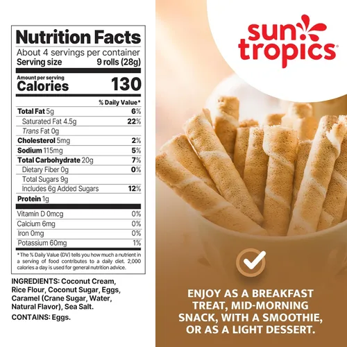 Vista 2 de Sun Tropics, Coco Rolls Caramelo salado, 4 onzas