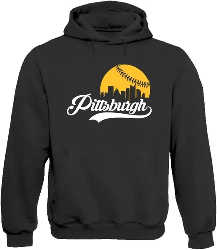 Vista 26 de Xtreme Apparrel Cityscape Skyline - Sudadera con capucha para hombre para fanáticos del béisbol