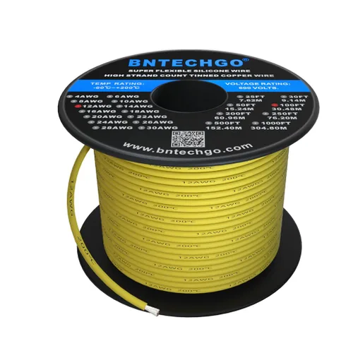 Vista 31 de BNTECHGO Carrete de alambre de silicona calibre 12, 50 pies, color marrón, flexible, 12 AWG, alambre de cobre estañado trenzado