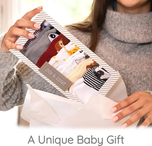 Vista 7 de ZIRI ZANE Juego de regalo de calcetines para bebé regalos para bebés recién nacidos para niños y niñas 7 pares únicos bonito y divertido regalo