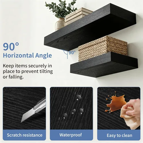Vista 5 de Estantes flotantes de baño para pared, estantes de baño sobre el inodoro, estantes de pared y estante para libros, estante colgante, estantes