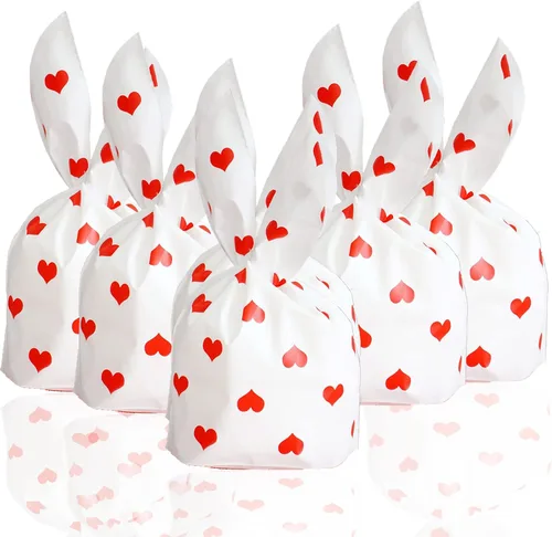 Vista 9 de eyigylyo Bolsa de arpillera de corazón para el día de San Valentín con cordón, 12 bolsas de dulces de San Valentín, bolsas de joyería para el día