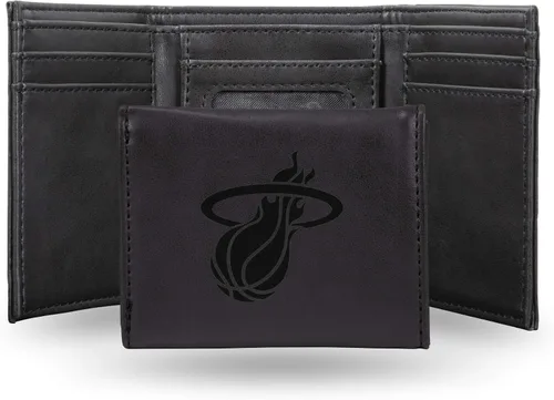 Vista 15 de NBA Rico Industries - Billetera triple grabada con láser y tres pliegues, accesorio para hombre