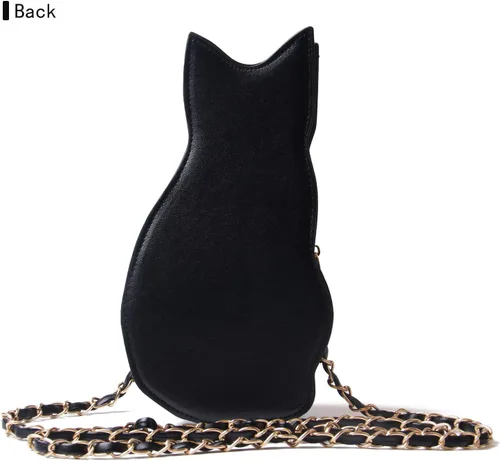Vista 3 de Bolso cruzado de gato negro para mujer, bolsos cruzados para niñas, alas de murciélago, tela de araña, bolsos de hombro con diseño de flamenco