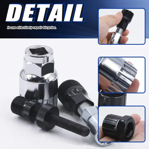 Vista 4 de Glarks Kit de herramientas de reparación de bicicleta de 6 piezas, incluye extractor de manivela de bicicleta, herramienta de extracción de soporte