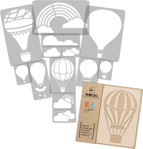 Vista 20 de NAKLEO Juego de plantillas de pintura para niños, 14 plantillas de 3.5 x 4.7 pulgadas a 9.1 x 13.4 pulgadas, plantas de otoño, plantillas de dibujo