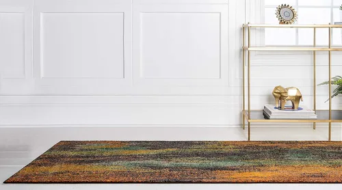 Vista 6 de Unique Loom Jardin Collection - Alfombra para múltiples áreas, abstracta, vibrante., Polipropileno, Multicolor / naranja