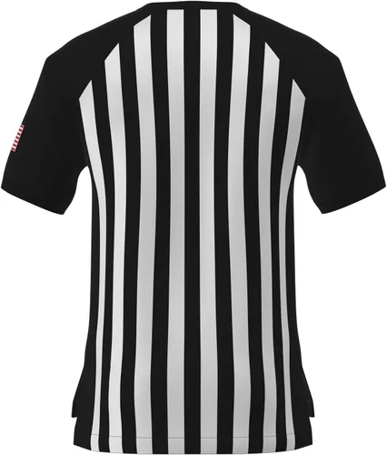 Vista 2 de GCA Pro - Camisa de árbitro de baloncesto para hombre, con bandera de Estados Unidos, manga corta, con rayas NFHS
