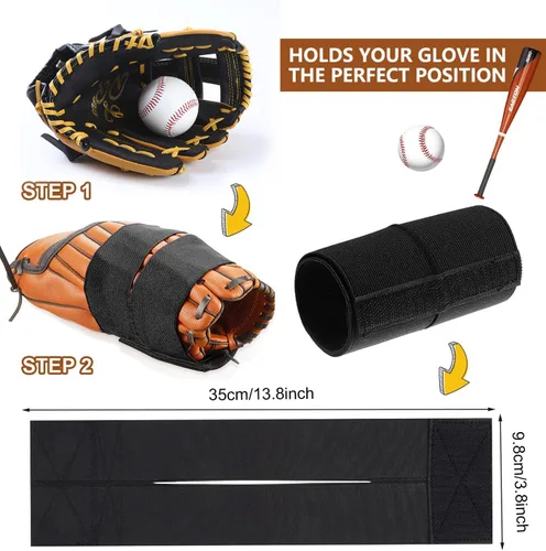 Vista 3 de Correa para guantes de sóftbol y béisbol, envoltura para guantes de béisbol, accesorios de béisbol, banda envolvente para guantes de béisbol, kit
