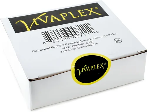 Vista 2 de Vivaplex, 24 botellas de vidrio transparentes de 0.1 fl oz (5/8 Dram), con reductores de orificios y tapas negras