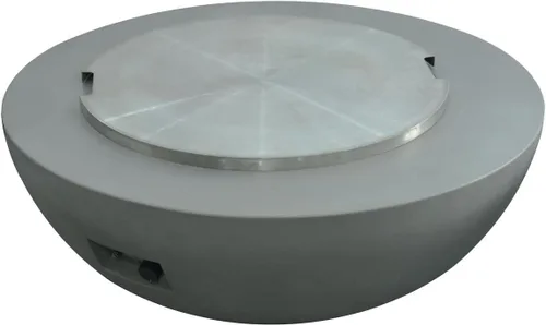 Vista 3 de Elementi Lunar Bowl Paquete de Fogón - Juego de Fogata para Exteriores Incluye Fogata de Concreto a Propano de 42", Pantalla Cortavientos de Vidrio