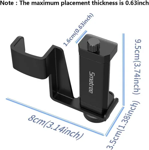 Vista 4 de Smatree OSMO Pocket 2 - Juego de 2 soportes para teléfono, accesorios de expansión con tornillo de rosca de 1/4 pulgadas compatible con DJI OSMO