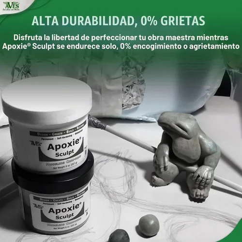 Vista 7 de Apoxie Sculpt - Compuesto de modelado de 2 partes (A & B) - 1 libra, Blanco/Blanco Piedra