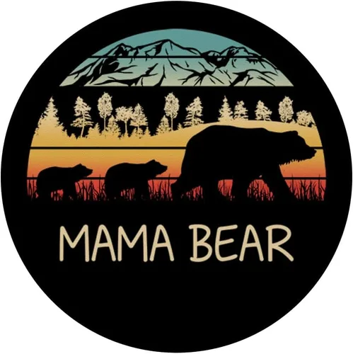 Vista 3 de Oso de mamá con 2 cubos, enchufe Pop Socket Retro Montañas Día de la Madre – PopSockets Grip y soporte para teléfonos y tabletas