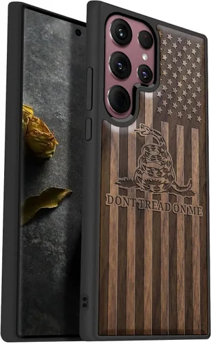 Vista 11 de Carveit Funda de madera para Galaxy S22 [madera natural y TPU suave] a prueba de golpes, diseño de madera compatible con Samsung S22