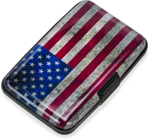 Vista 30 de Mayski Soporte para tarjetas de crédito, bloqueo RFID, funda rígida de aleación de aluminio, pequeña cartera de metal para mujeres y hombres