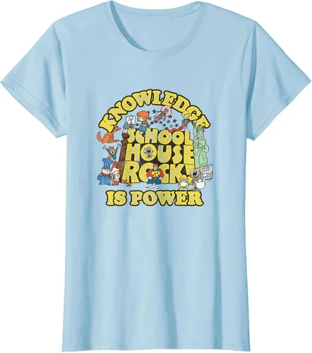 Vista 21 de Camiseta vintage con logo de Schoolhouse Rock "Knowledge is Power" de la serie de TV Azul Marino