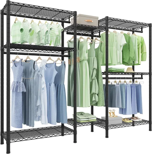 Vista 11 de Raybee Perchero de Ropa de Servicio Pesado Capacidad de Carga 795 LBS Percheros de Ropa Portátiles para Colgar Ropa Perchero Ajustable, 56" An x 16