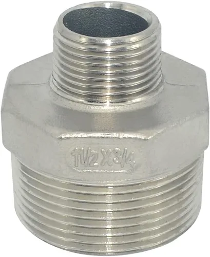Vista 31 de 1/4" macho NPT a 1/8" hembra NPT hembra reductor/reductor buje de tubería, adaptador, buje hexagonal SS 304 de acero inoxidable
