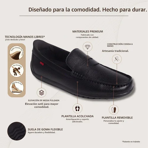 Vista 10 de Marc Joseph New York Mocasines Penny casuales sin cordones para hombre Negro