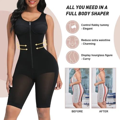 Vista 2 de FeelinGirl - Moldeador de cuerpo para mujer, control de abdomen, fajas de compresión posquirúrgica, moldeador de glúteos