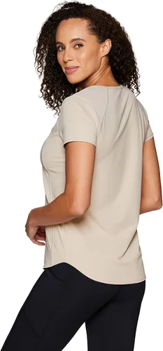 Vista 5 de RBX Active - Camiseta de entrenamiento de manga corta para mujer, de malla ventilada