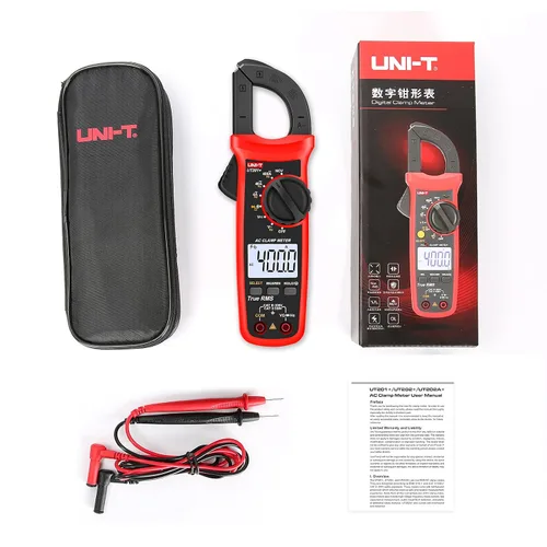 Vista 7 de UNI-T Abrazadera digital UT201+, corriente CA True RMS HVAC Volt Amp Ohm medidor abrazadera en multímetro, rango automático 4,000 cuentas NCV AC DC