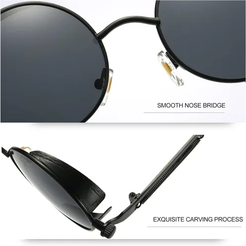 Vista 5 de Gafas de sol Joopin polarizadas, estilo Lennon, redondas, gafas de sol estilo hippy redondas para mujer y hombre