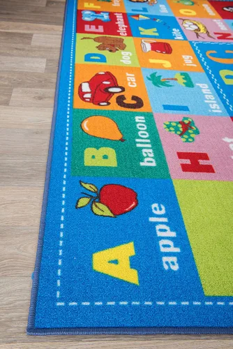 Vista 6 de Rugshop Alfombra de área antideslizante con símbolos del alfabeto de aprendizaje educativo para niños, 3 pies 3 pulgadas x 4 pies 7 pulgadas
