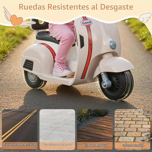 Vista 4 de TLSUNNY - Mini motocicleta eléctrica para niños, accionada por potencia, 3 ruedas
