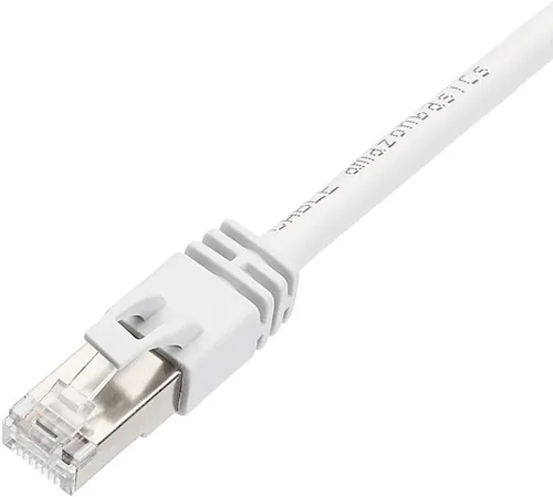 Vista 2 de Amazon Basics - Cable de conexión Ethernet RJ45 Cat 7, 10 Gpbs de alta velocidad, 600 MHz, con doble blindaje, 1,5 m, blanco