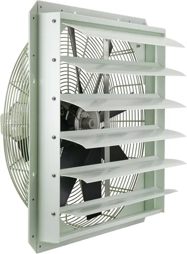 Vista 6 de iLIVING ILG8SF24V-T ventilador de obturador de 24 pulgadas para ático, garaje, cultivo, ventilación con termostato de 2 velocidades, cable de 6 pies