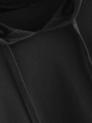 Vista 2 de Sudadera SweatyRocks corta con capucha, manga larga, con estampado de gato, para mujer