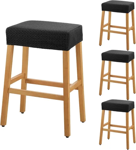 Vista 18 de YISUN Fundas de taburete rectangulares, paquete de 2 fundas elásticas impermeables para asiento de silla de montar, taburetes de bar, sillas de bar