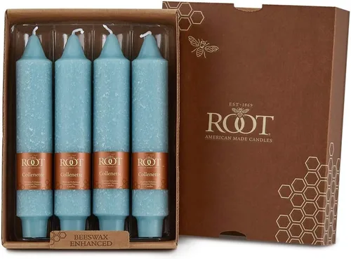 Vista 40 de Root Candles Juego de velas sin perfume de mezcla de cera de abeja de alta calidad, 5 pulgadas, azul Williamsburg, 8 unidades Williamsburg Azul