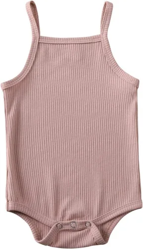 Vista 17 de Mameluco para bebé niña y niño, mono liso de una pieza, sin mangas, ropa de bebé de una pieza, trajes de verano beige (A-Beige)