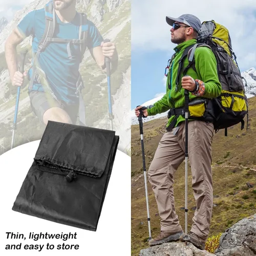 Vista 3 de 4 bolsas de almacenamiento para poste de tienda de campaña, 19 pulgadas, bolsa de transporte para bastones de trekking (negro)
