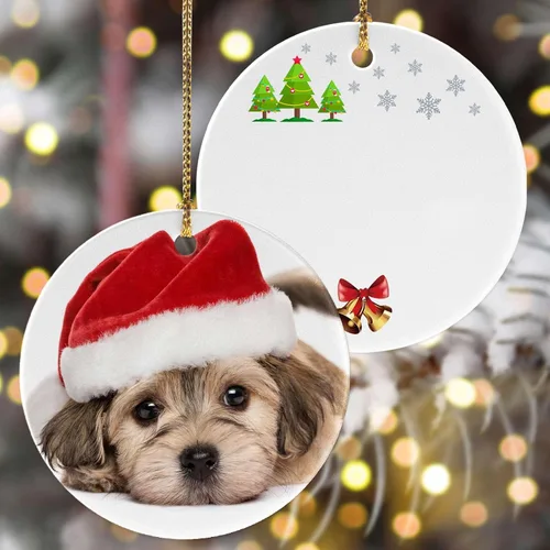 Vista 15 de 4 paquetes de adornos de Navidad personalizados con foto, adornos de Navidad personalizados para perros 2023 para árbol de Navidad, cachorros
