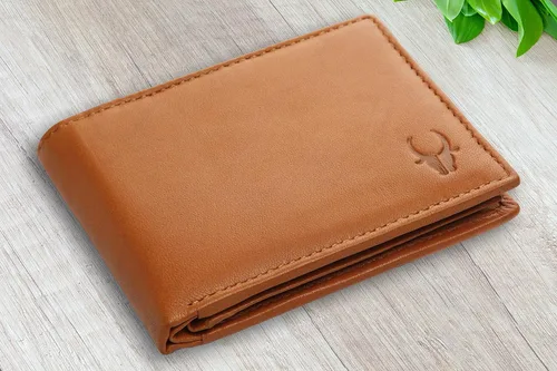 Vista 3 de WILDHORN Cartera de cuero genuino de grano superior protegido RFID para hombres, Coñac