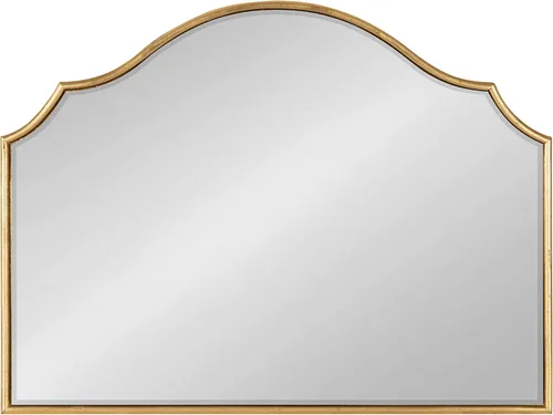 Vista 2 de Kate and Laurel Leanna Glam - Espejo de pared horizontal, 18 x 24, dorado, sofisticado espejo grande para pared