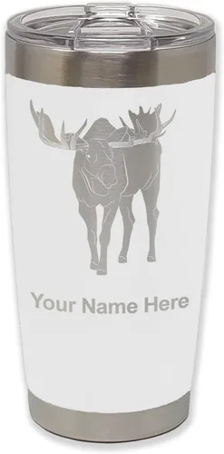 Vista 29 de LaserGram Vaso aislado al vacío de 20 onzas, alce, grabado personalizado incluido (negro)