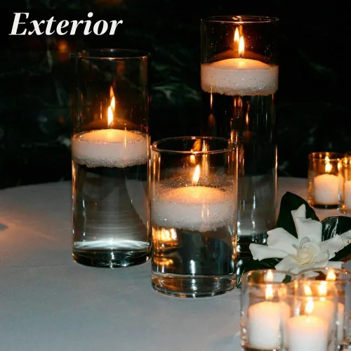 Vista 6 de Velas flotantes blancas de 3 pulgadas, sin perfume, velas de cera sin goteo Blanco