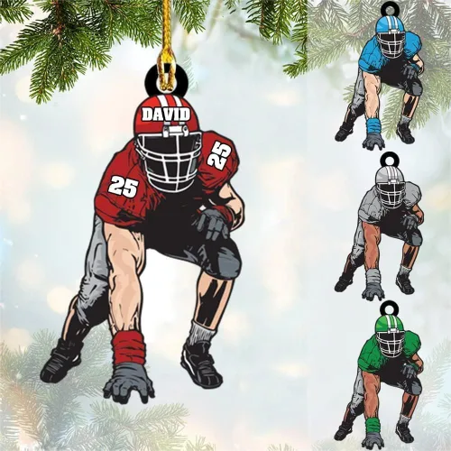 Vista 21 de Adorno de Navidad de fútbol americano personalizado, adorno de fútbol americano, adornos de Navidad de fútbol americano personalizados, adornos