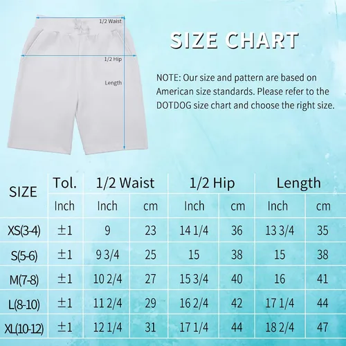 Vista 6 de DOTDOG Pantalones cortos unisex para niños de 3 a 12 años