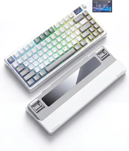 Vista 19 de Aula AU75 Teclado mecánico inalámbrico, teclado para juegos con junta de intercambio en caliente con perilla, BT/2.4G/teclado personalizado