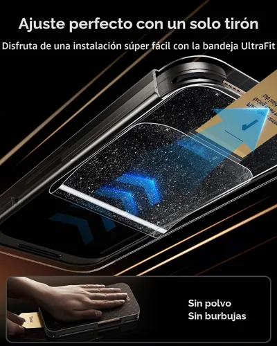Vista 5 de ESR - Protector de pantalla para iPhone 16 Pro Max, paquete de 3 unidades, Armorite Pro Accessory Glass by Corning™, 10X Impact Absorption