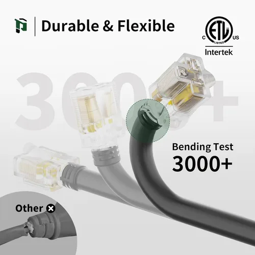 Vista 5 de PLUGTUL Cable de extensión de 20 amperios de 50 pies Cable de extensión resistente NEMA 5-20, extremo iluminado, calibre 12, SJTW, 20AMP 125V