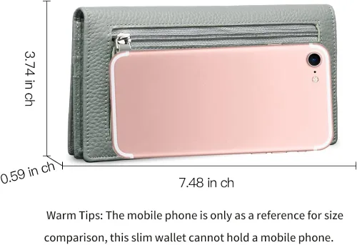 Vista 5 de GOIACII Carteras para mujer bloqueo RFID ultradelgadas cuero real tarjetero de crédito