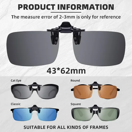 Vista 3 de LADEESSE 4-Pack Polarized Clip-On Sunglasses for Women Men,Over Prescription Glasses with UV Protection