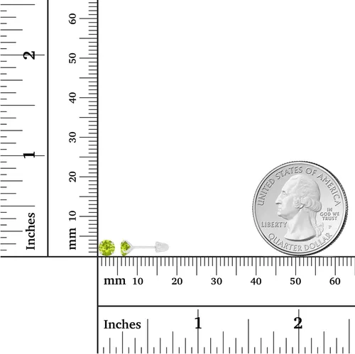 Vista 4 de Aretes de tuerca con tuerca de oro macizo de 14 quilates, hipoalergénicos, 0.157 in, con piedra natal redonda